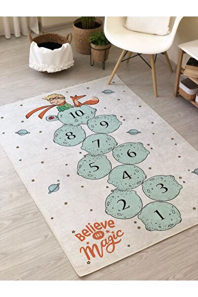 Evmila Kaymaz Tabanlı Renkli Baskılı Bebek Ve Çocuk Halısı