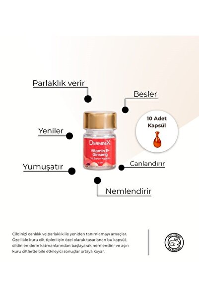 Derminix E Vitamini Ginseng Cilt Bakım Kapsülü