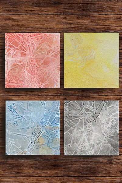 Begoloni Stone Decor Natural Stone Coasters Set of 4 - Patterned Natural Ston...