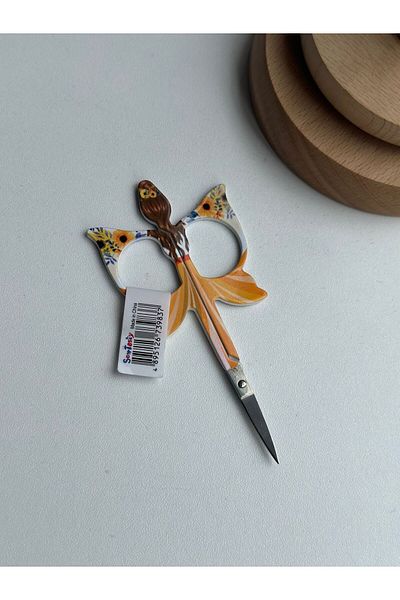 Hemline Yellow Butterfly Scissors - Girl Design
