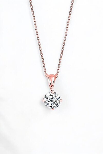 jelux silver Gümüş 925 Ayar 6 Mm Premium Star Kesim Zirkon Taşlı 45 Cm Rose K...