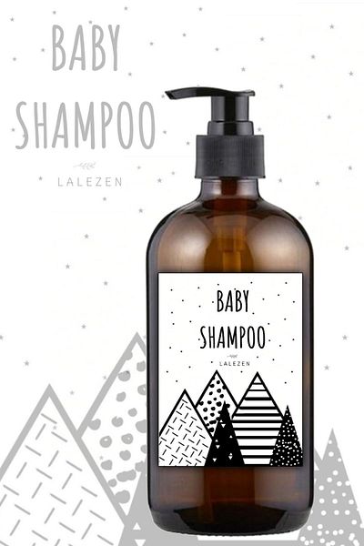 LALEZEN Baby Shampoo με ετικέτα Amber Glass Bottle 500 Ml