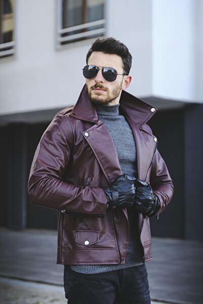 Oksit Кожено яке Tuci Aldrin Slim Fit