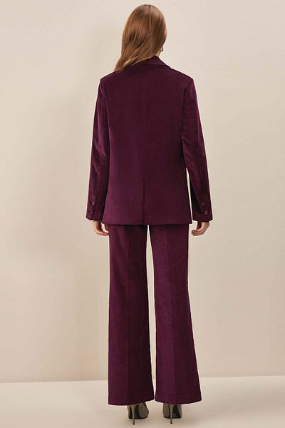 Guitar Wide Leg Plum Velvet Trousers