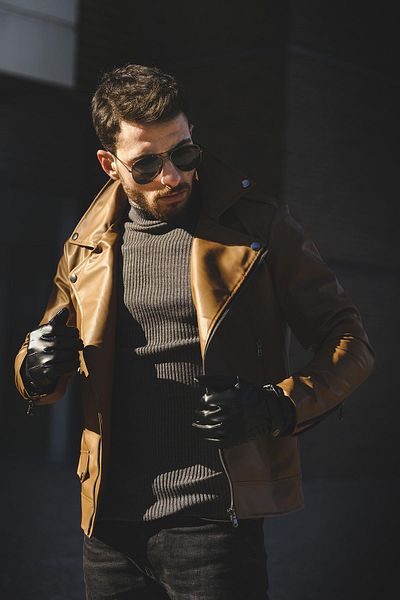 Oksit Δερμάτινο μπουφάν Tuci Aldrin Slim Fit
