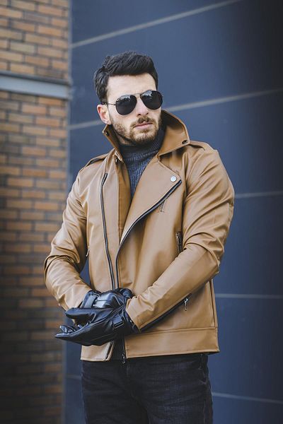 Oksit Δερμάτινο μπουφάν Tuci Aldrin Slim Fit
