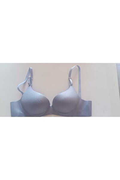 BEST UMT UMT Destekli Çizgi Detaylı Lazer Kesim Mavi Sütyen