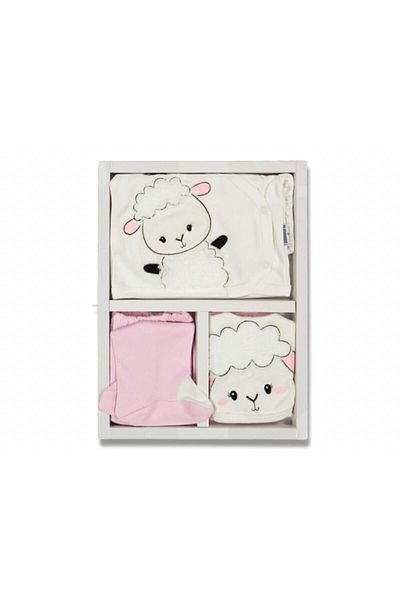 Miniworld Pink Lamb Cotton 5 Piece Bodysuit Set