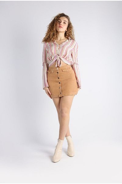 Kutaf Γυναικεία μίνι φούστα με λεπτομέρεια με κουμπιά βιζόν
