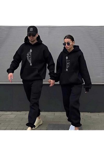 Deocept Lover Combo - 2-Piece Printed Oversize Tracksuit Set, Hooded Boyfirend