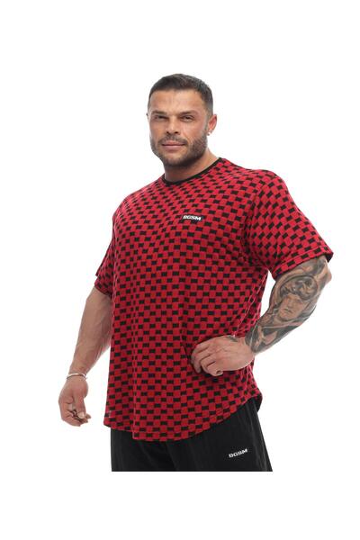 BGSM Tricou bărbătesc oversize în carouri Active Life - Gym Rag Top 3336