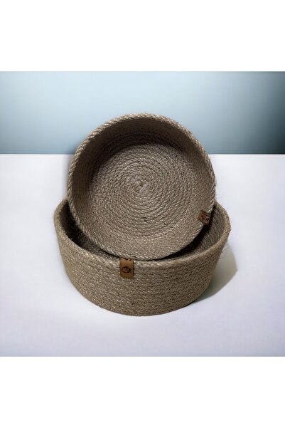 8 Ekim Tasarım Atölyesi سلة الخبز/الفاكهة - سلك ومنظم من الجوت الخوص