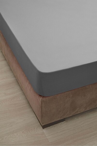 Özdilek Özdilek Fitted Lastikli Battal Çift Kişilik Çarşaf Seti (180x200)-Gümüş