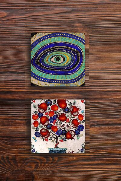 Begoloni Stone Decor Stone Coasters Elephant Evil Eye Pomegranate Tree Pomegr...