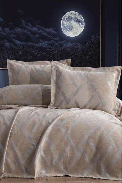 Çeyiz Diyarı Σετ Πικέ Διπλό 3 Τεμαχίων Nisan - 240x260 Καπουτσίνο