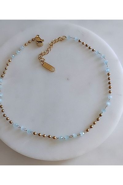 Atölye Eliz 316L Surgical Steel - Crystal Bead Detailed Anklet