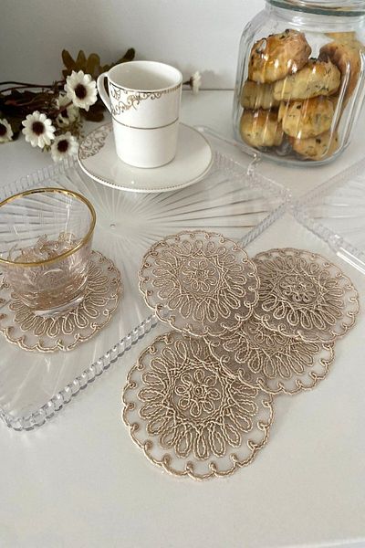 Emtory Home Μοντέλο Havana - 6 ποτήρια και χαρτοπετσέτες Cappuccino Cocktail, 8x8 cm