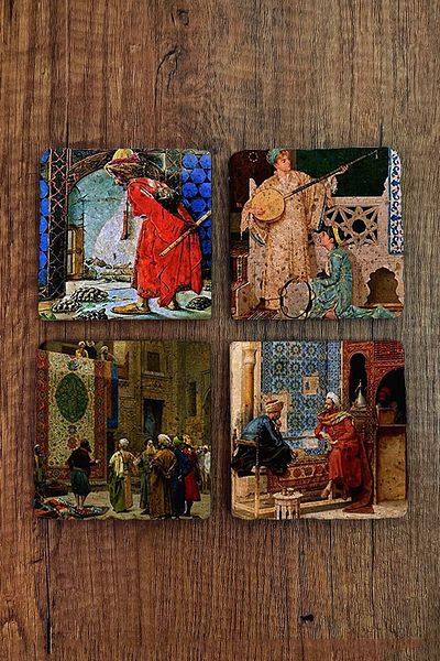 Begoloni Stone Decor Natural Stone Coasters UV Printed Set of 4 Turtle Trainers - Stone Coasters