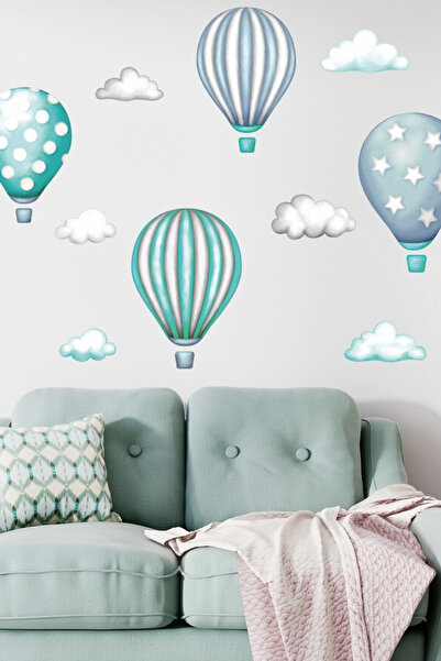 Duende Sticker ملصق DUENDE - ملصق حائط على شكل نجمة زرقاء لبالونات طائرة مزخر...