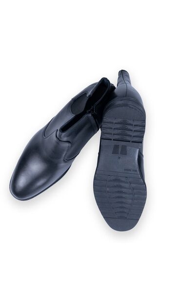 Elevold Vale Erkek Hakiki Deri El Yapımı Siyah 7 Cm Boy Uzatan Chelsea Bot