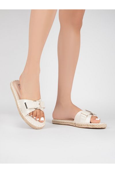 Raid By Styli Buckle Detail Flat Espadrille Sandals