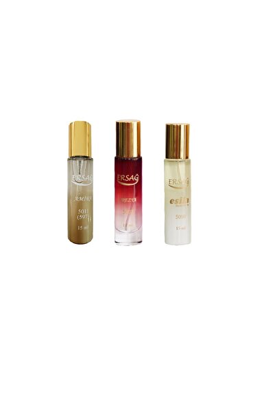 Ersağ Frezya- Esila - Amira EDP (3'lü set) Kadın Parfümü 15 ml cep ve çanta içi Küçük Boy