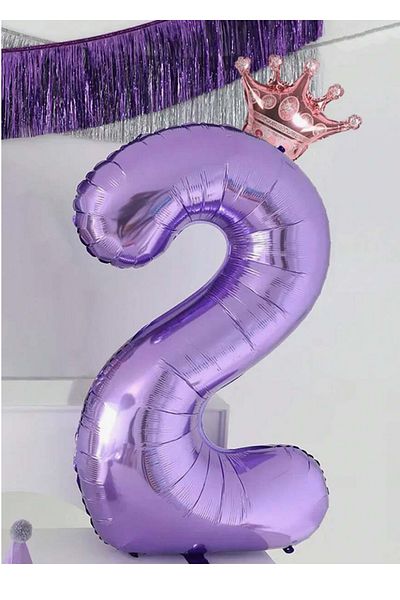 Partifabrik 80 Cm Girl's Lilac Violet Number Foil Balloon