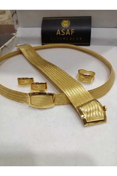 asaf kuyumculuk Trabzon Hasırı 9 Sıra Bileklik 5 Sıra Gerdanlık Yüzük Ve Küpe