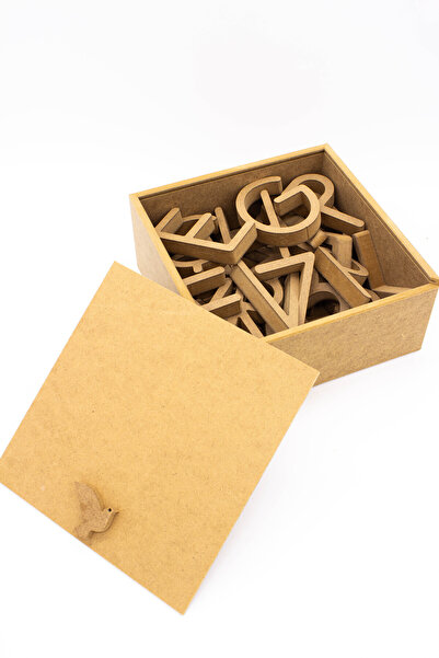 na neşeli ahşap Milli Eğitim Uyumlu 10cm Ahşap Harfler Ahşap Kutusunda Okul Ö...