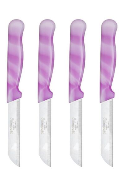 Solingen Mermer Desen Meyve Bıçağı 4'lü Pembe