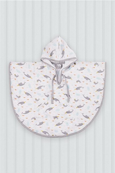 tinylamb Unicorn Fish Bamboo - Cotton Hooded Muslin Poncho