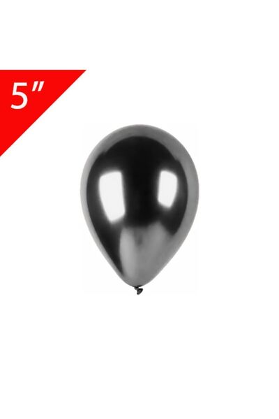 Kalisan Siyah Krom Balon 20 Adet Küçük Boy 5 Inç