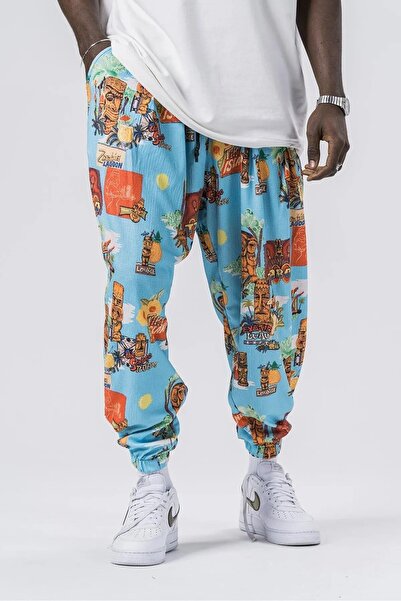 Namaste Vintage Unisex Retro Baggy Trousers - Elastic Waist and Legs, Thick Fabric