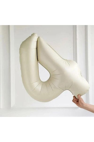 turkuaz parti Cream 4 Number Foil Balloon - 34' 76cm
