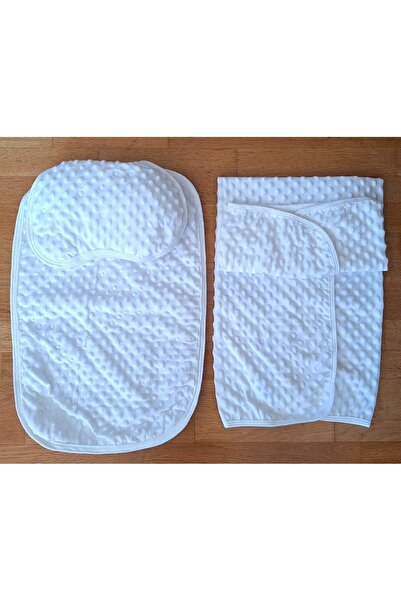 biyan collection طقم أطفال ناعم بطبقة مزدوجة باللونين الوردي والأزرق والأبيض ...