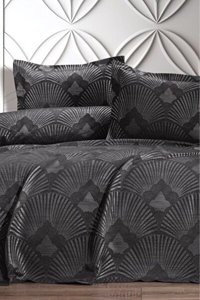 Çeyiz Diyarı Set Firdevs Double Pique - 3 Piese, 240x260 Antracit