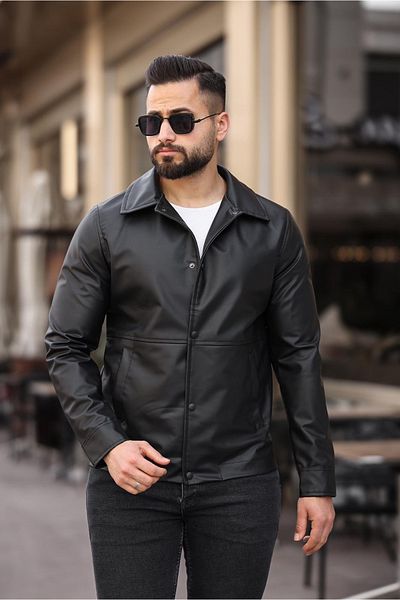FREED MOND Δερμάτινο μπουφάν Slimfit