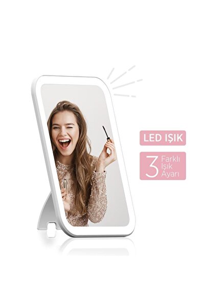 Polosmart PBS510 Şarjlı Ledli Makyaj Aynası Beyaz