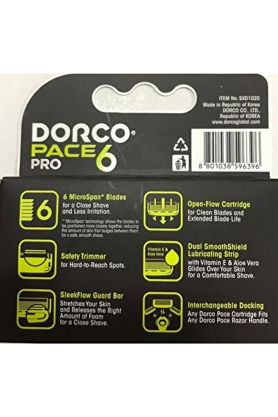 Dorco Pace 6 Tıraş Makinesi 6 Bıçaklı Yedek Başlık 2 Adet