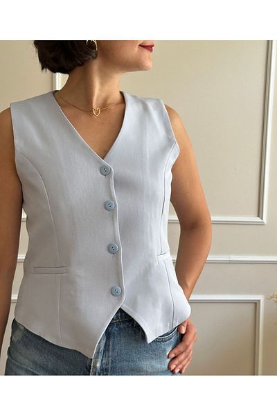nidistore Women's Baby Blue Short Vest