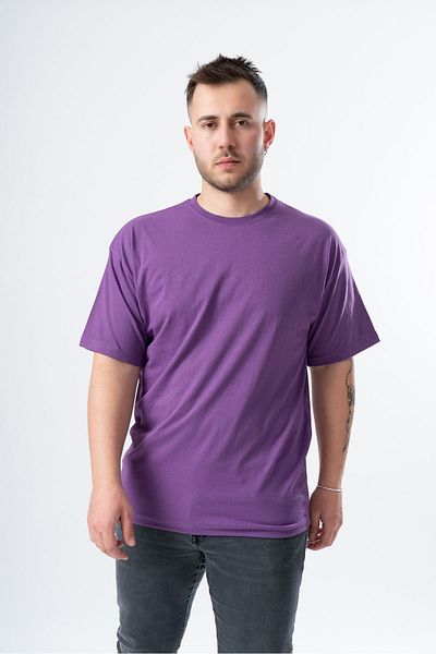 RASCHA Ανδρικό μπλουζάκι Purple Crew Neck Oversize