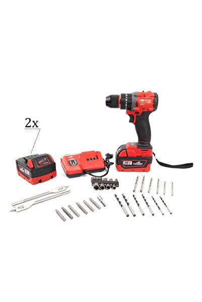 STANVOLT 36 VOLT 5 AH KÖMÜRSÜZ DARBELİ MATKAP VİDALAMA ÇİFT AKÜLÜ