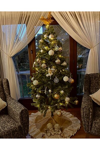 Genel Markalar Yılbaşı Çam Agacı Yükseklik 150 Cm Gür Dallı Metal Ayaklı 1. K...