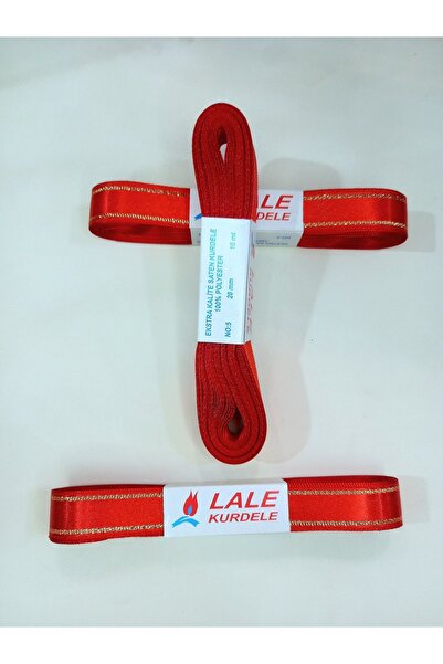 yörük tuhafiye Red Glitter Satin Ribbon - 2 cm 10 Meter Ball Ribbon