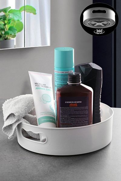 Nesto Home Λευκός περιστρεφόμενος δίσκος μπάνιου και ψυγείου 360 μοιρών