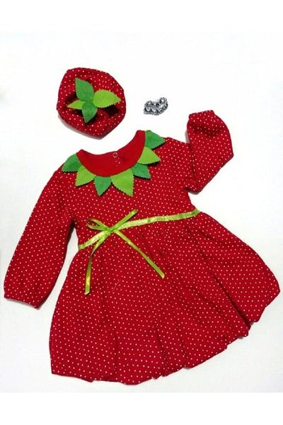 Babyrico Baby Girl Red Strawberry Dress