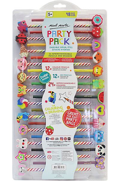 Mont Marte 48 Piece mm Pen and Eraser Set