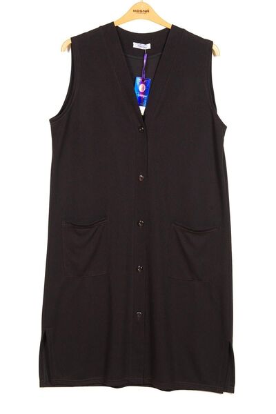 HESNA Women's Brown Long Vest