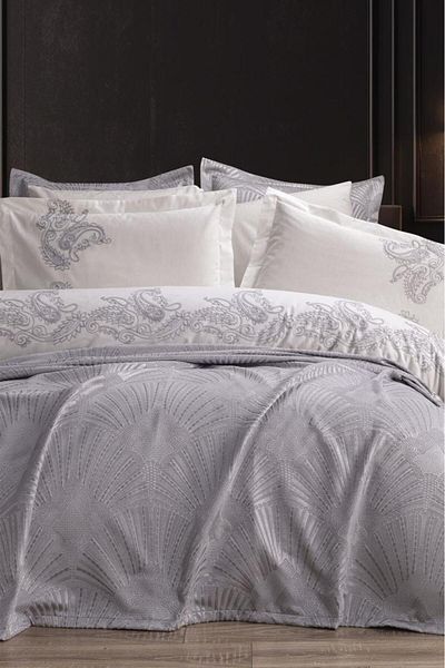 Çeyiz Diyarı 7 Piece Gray Bridal Set - Firdevs