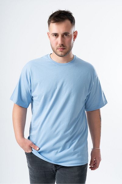 RASCHA Ανδρικό - Baby Blue Oversize Crew Neck T-shirt